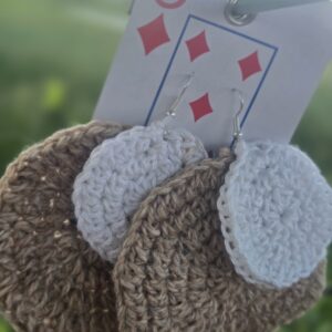 Neutral Harmony Crochet Circle Earrings
