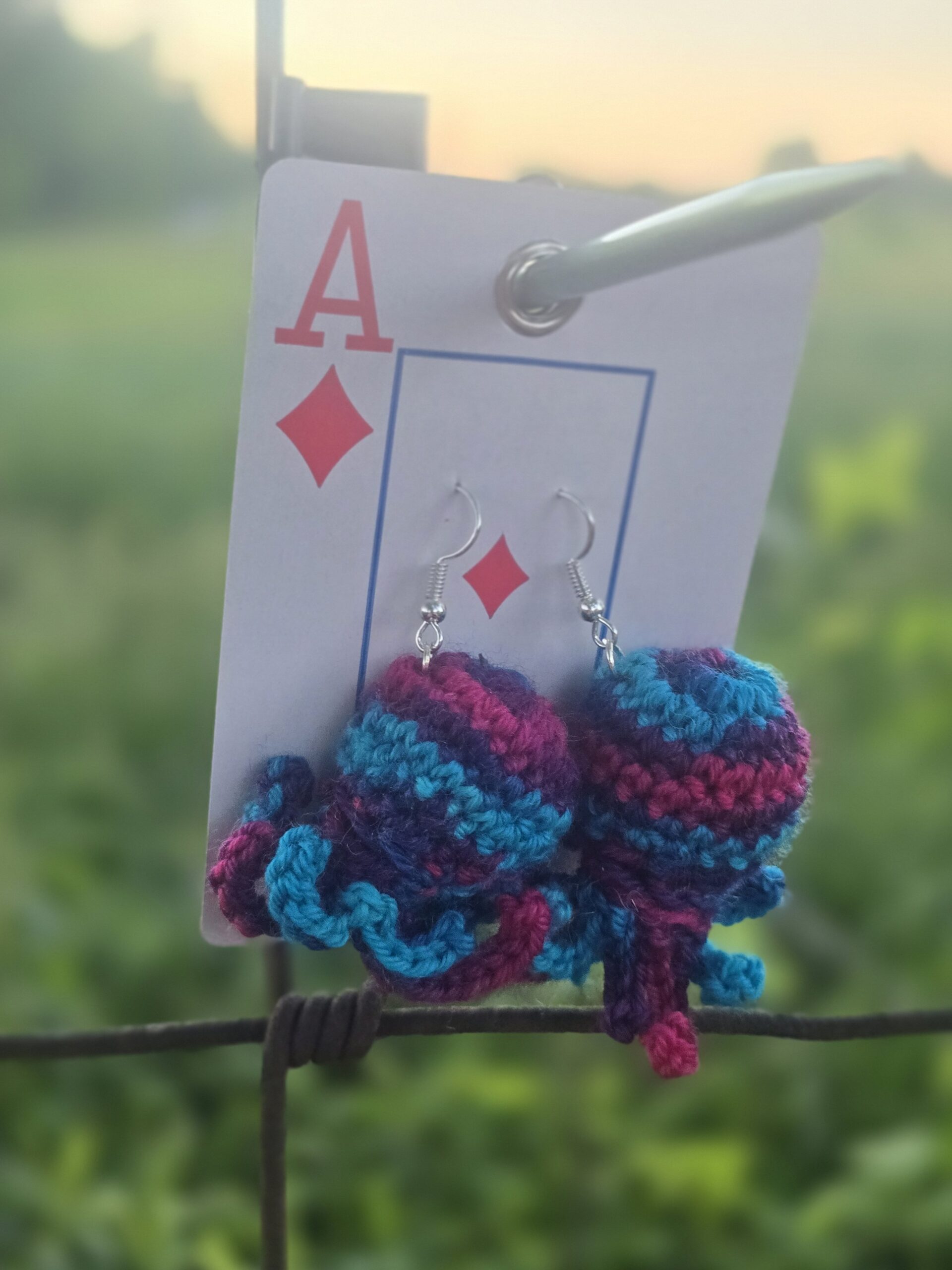 Cosmic Swirl Crochet Octopus Earrings - Image 2