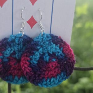 Rainbow Burst Crochet Earrings