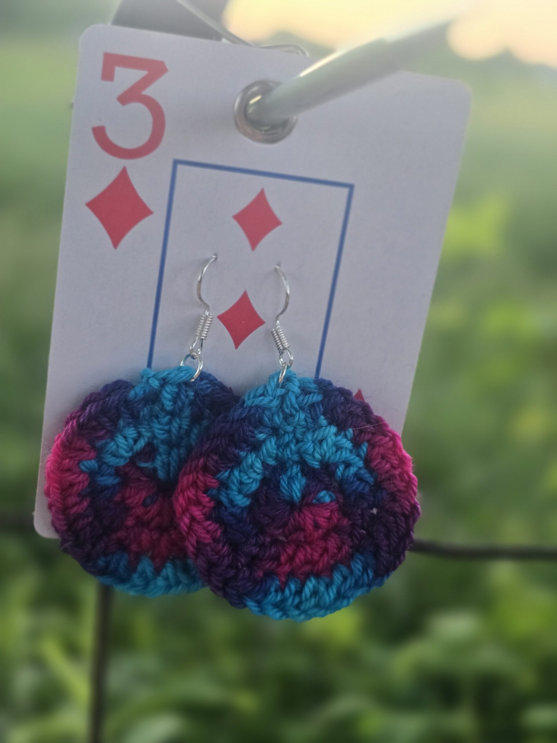 Rainbow Burst Crochet Earrings - Image 3