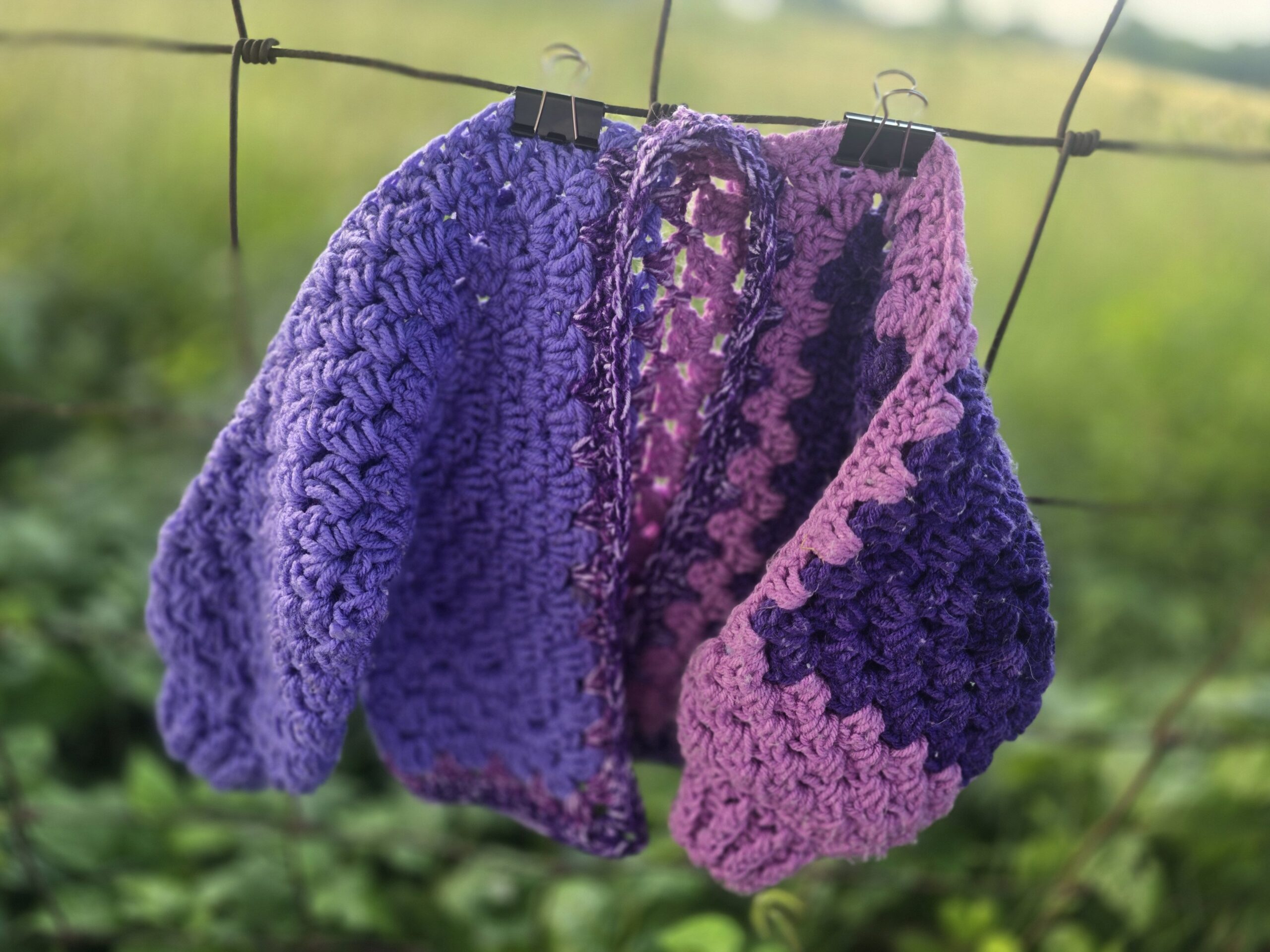 Amethyst Sunset Crocheted Cardigan - Image 2