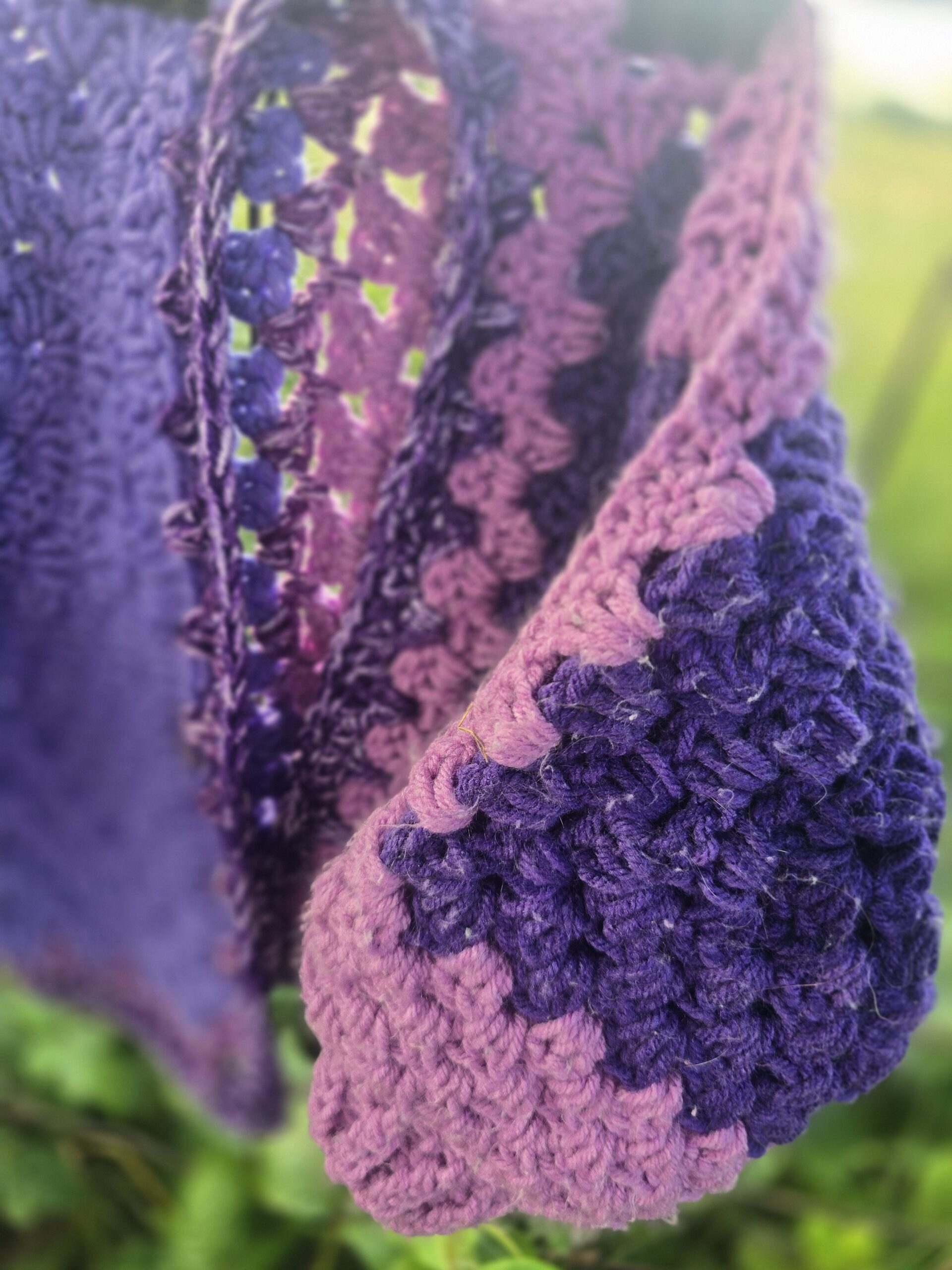 Amethyst Sunset Crocheted Cardigan - Image 3