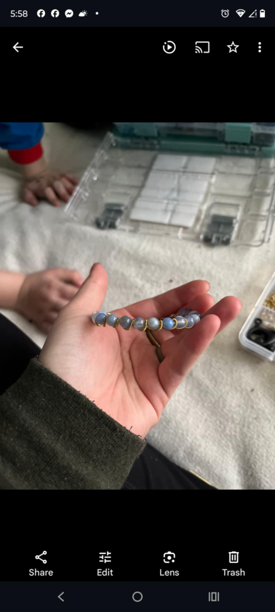 Mystical Grey-Blue Beaded Bracelet
