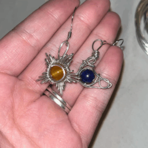 Celestial Sun & Moon Dangle Earrings