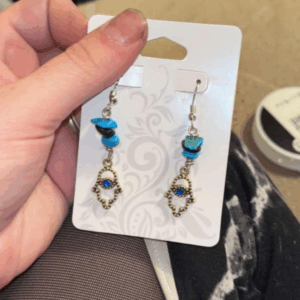 Protective Hamsa Hand & Turquoise Dangle Earrings