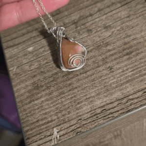 Soft Peach Gemstone Pendant Necklace