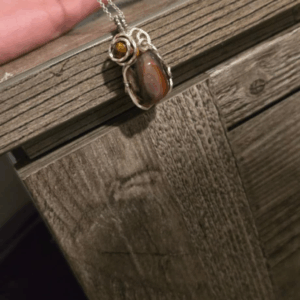 Earthy Gemstone Owl Pendant Necklace