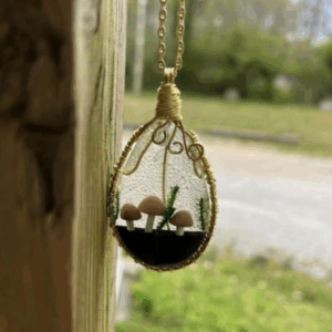 Enchanted Forest Mushroom Terrarium Necklace