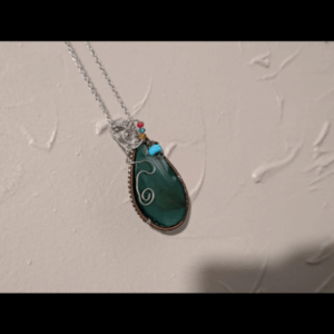Deep Forest Green Gemstone Pendant Necklace