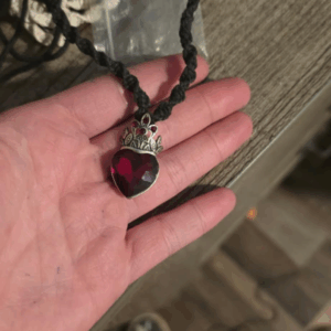 Regal Ruby Heart Cord Necklace