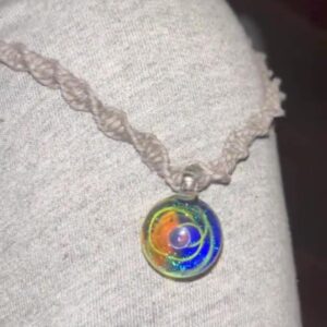 Spiral Galaxy Glass Pendant Necklace